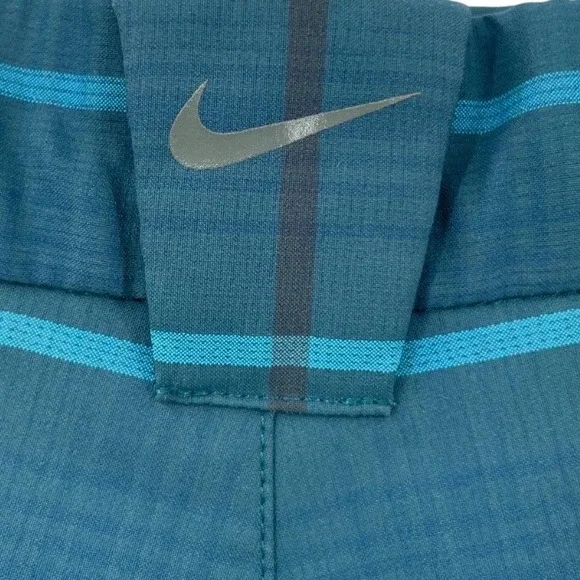 Nike Golf Shorts Men 34 Teal Blue Plaid Dri-FIT Tour Performance 509182-373 - Picture 2 of 8